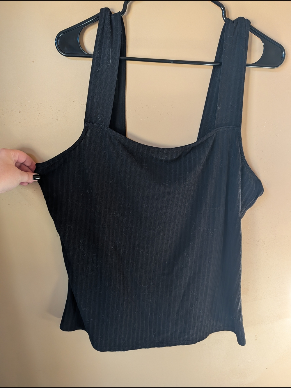 Black Women's Square Neck Tank Top
